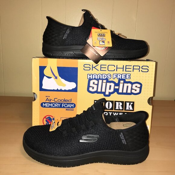 Women's Skechers Slip-ins Work: Summits SR-Enslee-Black- Size: 11 Wide (108144W - Picture 1 of 9
